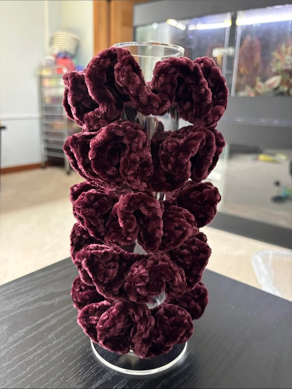 Handmade Crochet Velvet Hair Scrunchie